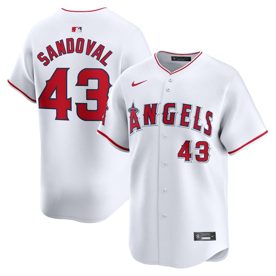 Men Los Angeles Angels #43 Patrick Sandoval Nike White Home Limited Player MLB Jersey->kansas city royals->MLB Jersey